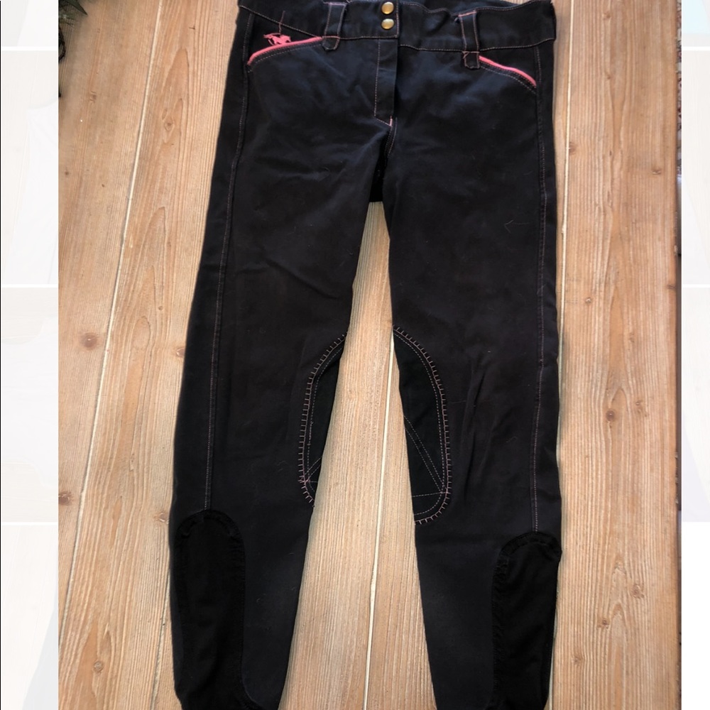 SmartPak Piper Black and Pink breeches 26L